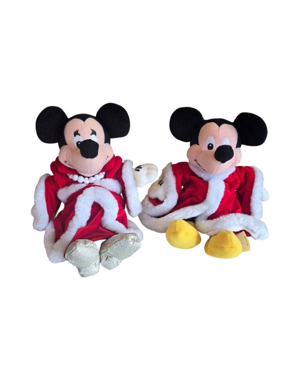 Disney Store King Mickey Queen Minnie Bean Bag Plush Stuffed Toy